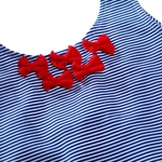 one-piece swimsuit navy and white