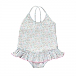 girls one-piece swimsuit with ruffled skirt