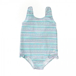 girls flores beach print one-piece swimsuit